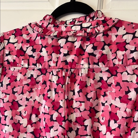 Talbots Pink Hearts Blouse Perfect for Valentines Excellent Condition - Picture 9 of 10